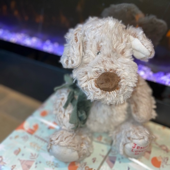 Fiesta Plush Sitting Dog 12 Inch Tan Stuffed Animal Jesus Loves Me Soft Kids Toy - Picture 6 of 11